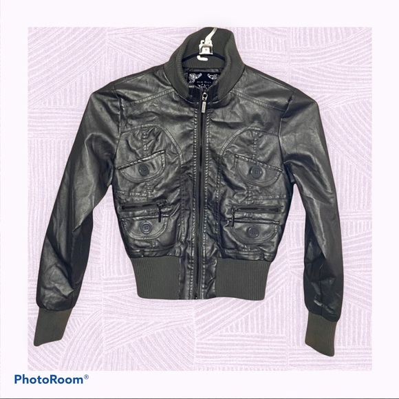 Yoki Other - Yoki New York Metallic Faux Leather Bomber Jacket